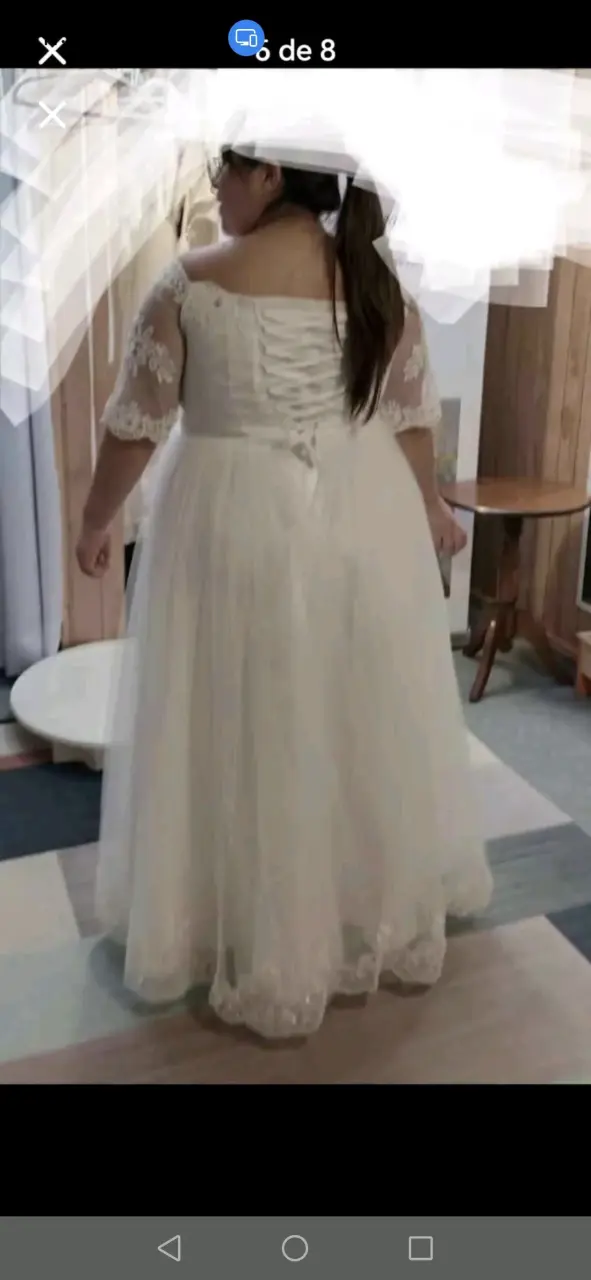 Vestido novia con encaje corset desde s hasta L - 5