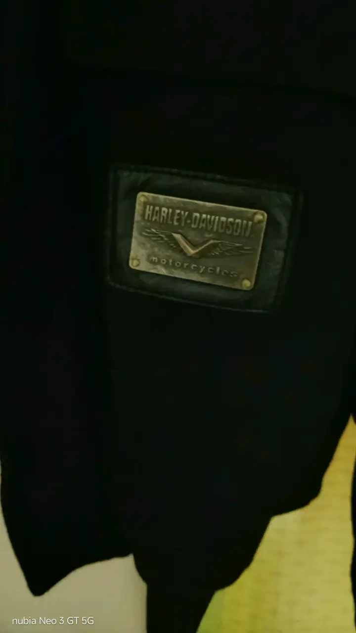 Chaqueta de lana Harley-Davidson negra con parches - 4