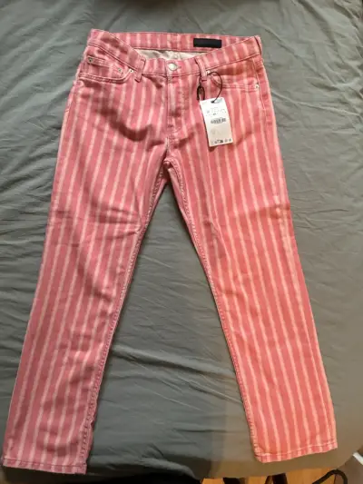 Jeans Zara  rosados a rayas para mujer - miniatura 1