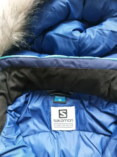Parka de ski  Salomon azul con capucha - miniatura 3