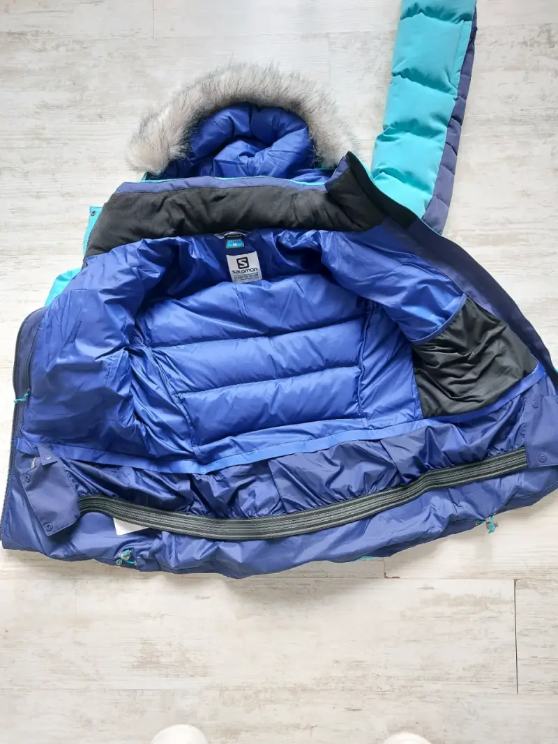 Parka de ski Salomon azul con capucha - 5