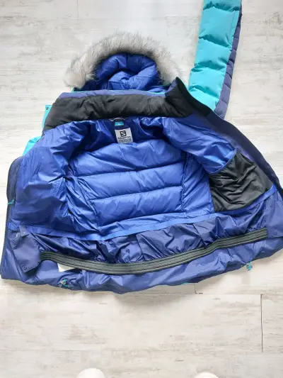 Parka de ski  Salomon azul con capucha - miniatura 5
