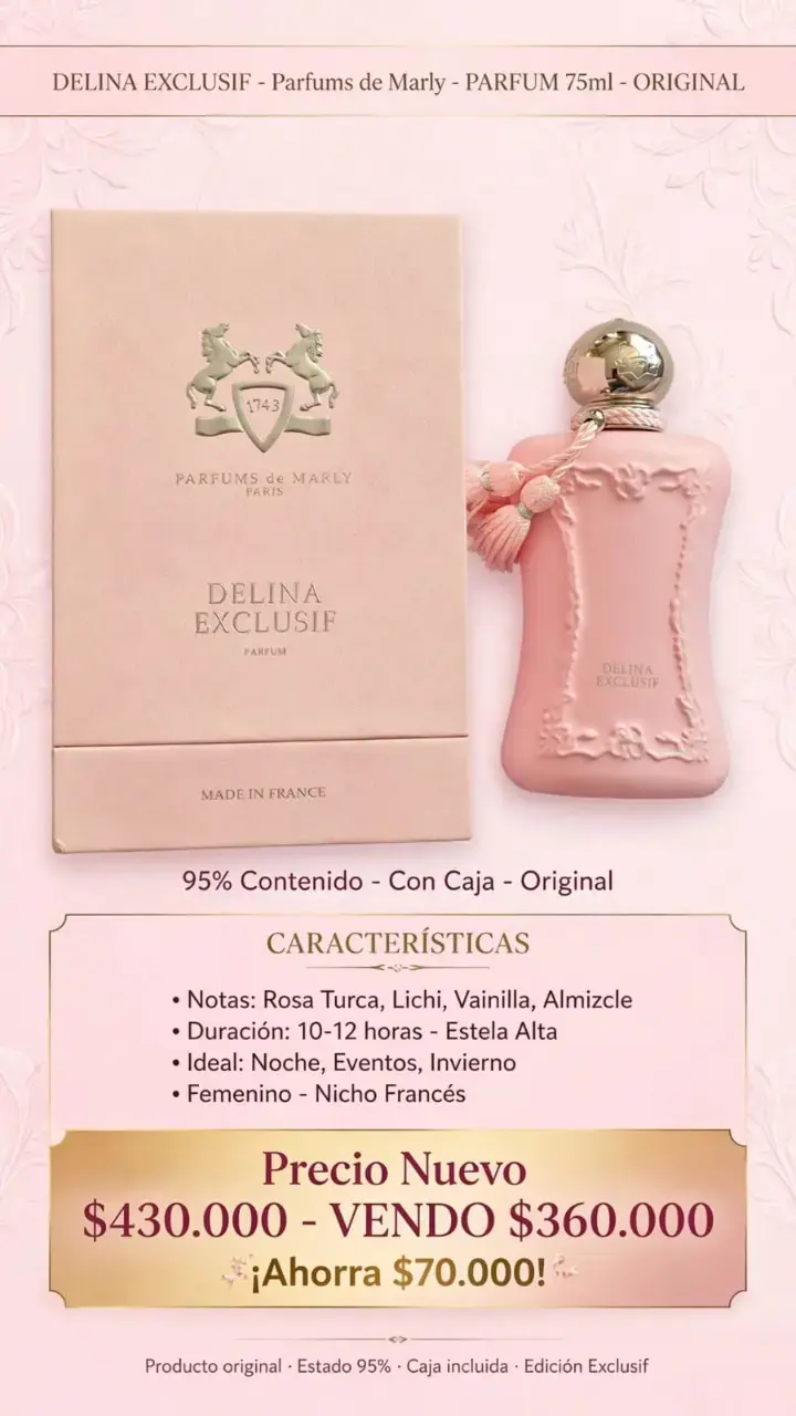 Perfume Delina Exclusif 75ml Parfums de Marly