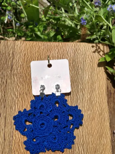 Aros hechos y  tejidos a mano. - miniatura 5