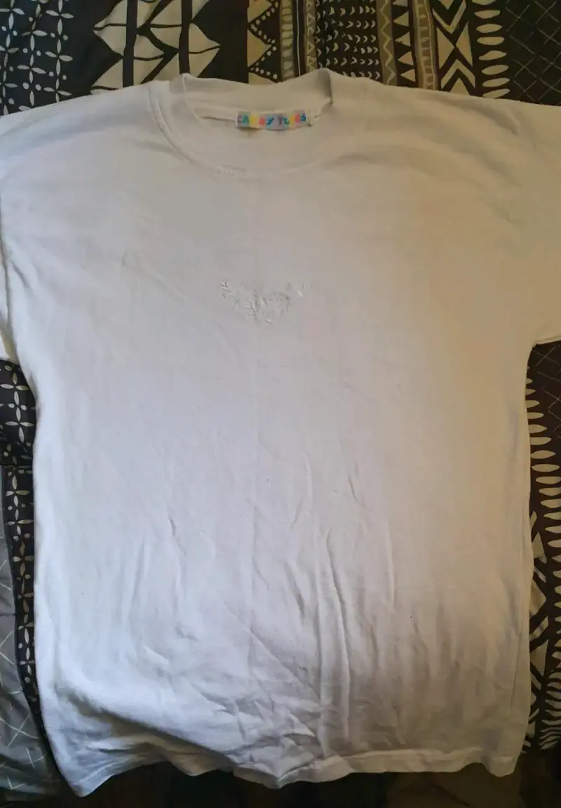 Polera blanca unisex de algodón - 1