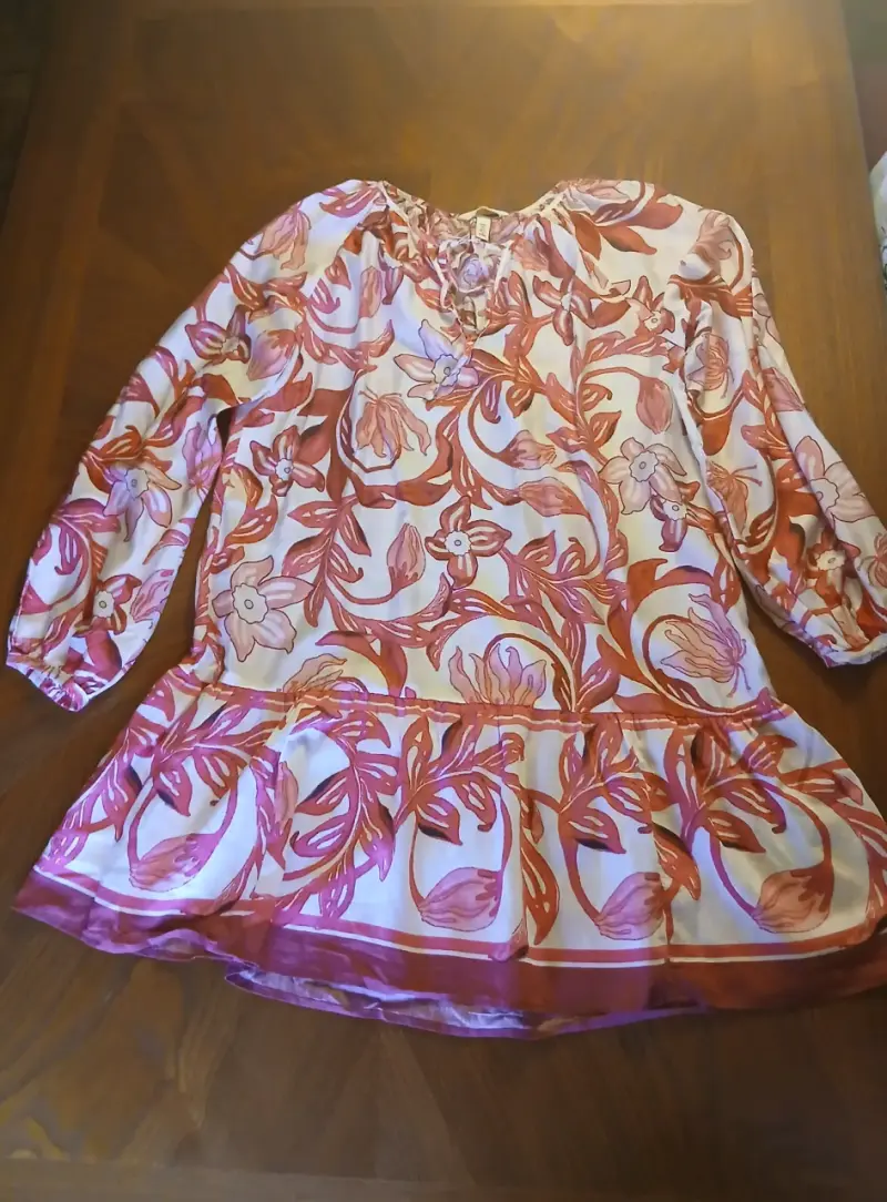 Vestido floral de manga larga para mujer