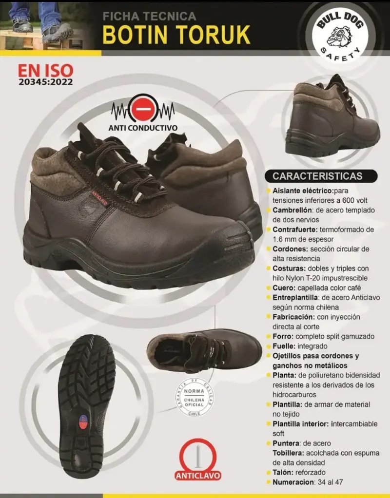 Botines de Seguridad Bulldog Toruk Anticlavos