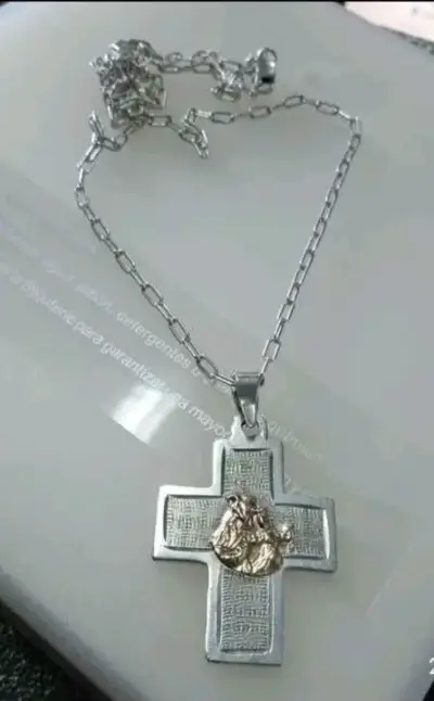 Colgante más cadena, plata y oro - miniatura 1