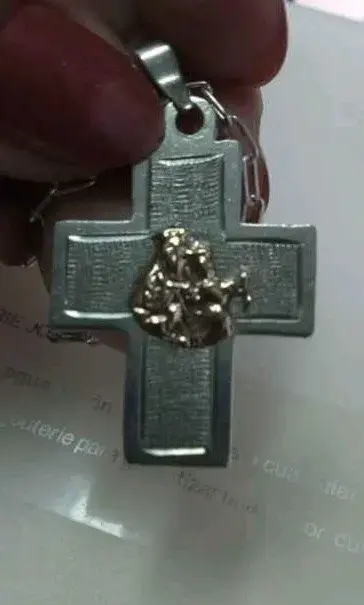 Colgante más cadena, plata y oro - 3