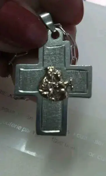 Colgante más cadena, plata y oro - miniatura 3