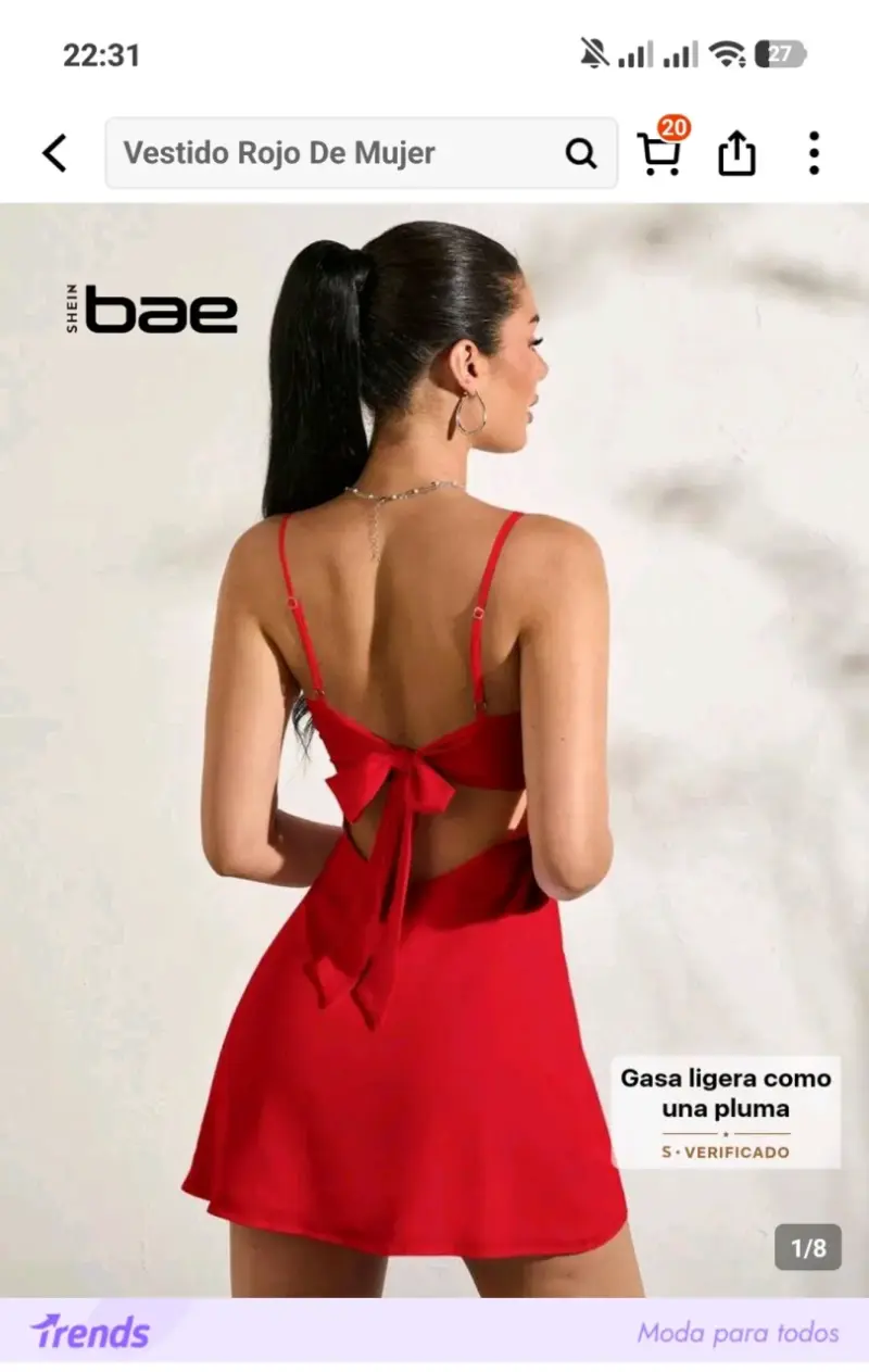 Vestido Rojo Mujer Shein Bae - 2