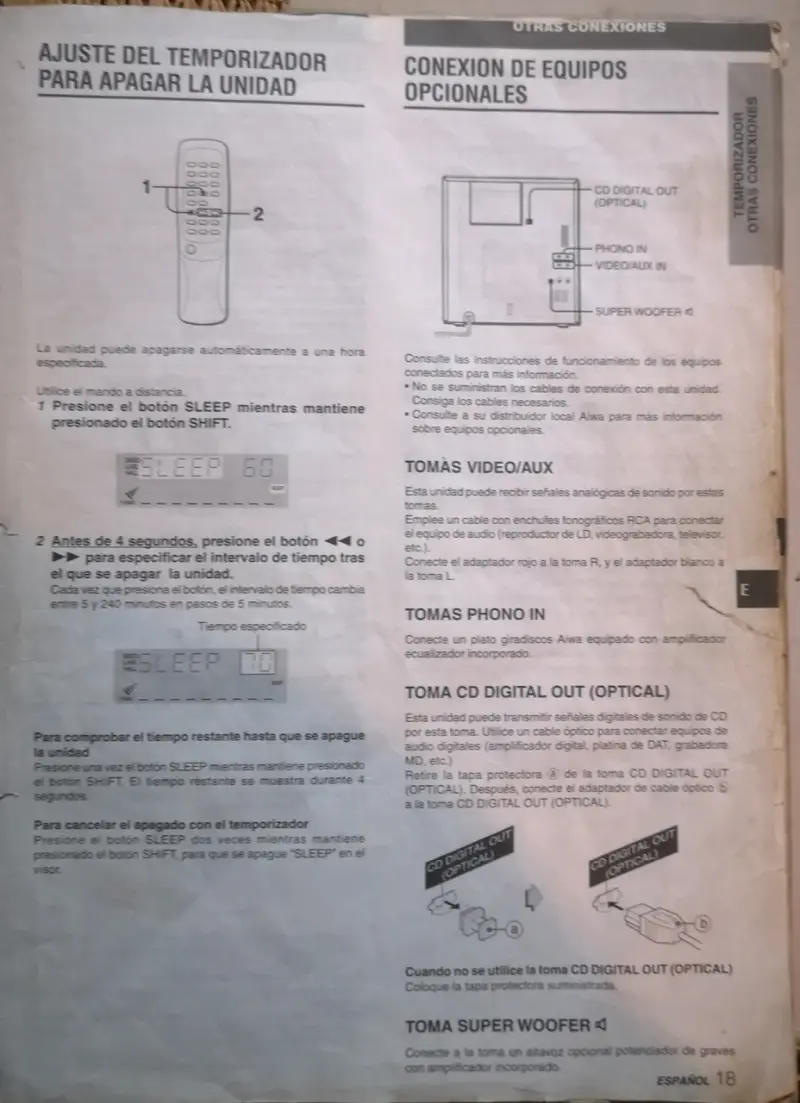 Manual de usuario Aiwa ZR 500 - 2
