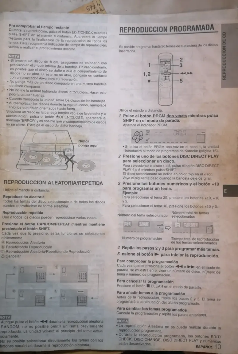 Manual de usuario Aiwa ZR 500 - 3
