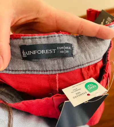 Bermudas rojas para hombre Rainforest talla 48 - miniatura 3