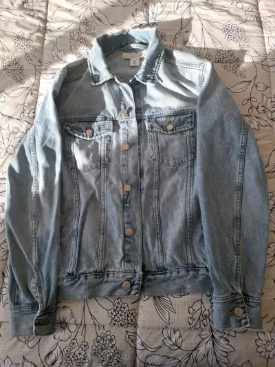 Chaqueta de mezclilla azul claro para hombre - miniatura 1