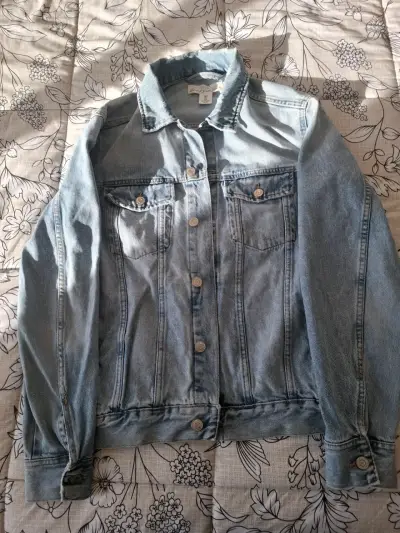 Chaqueta de mezclilla azul claro para hombre - miniatura 2