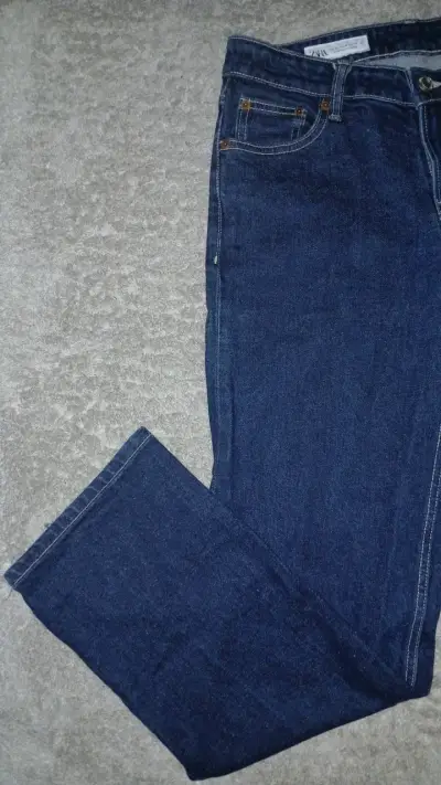 Jeans azul oscuro Zara para mujer - miniatura 1