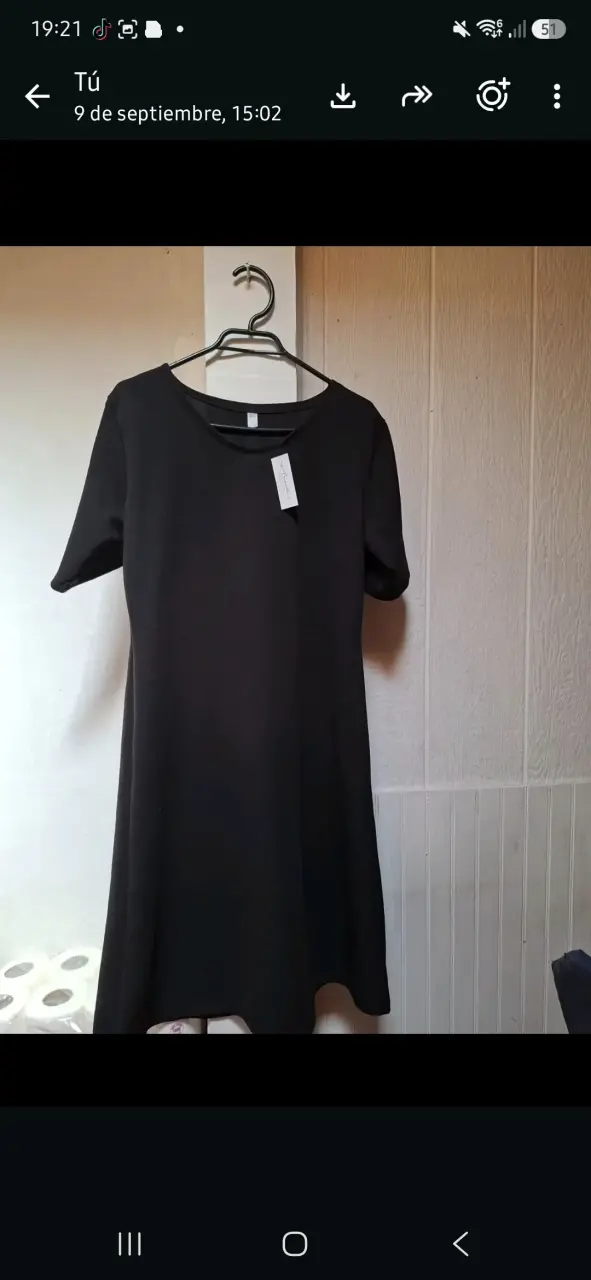 Vestido azul de manga corta elegante - 4