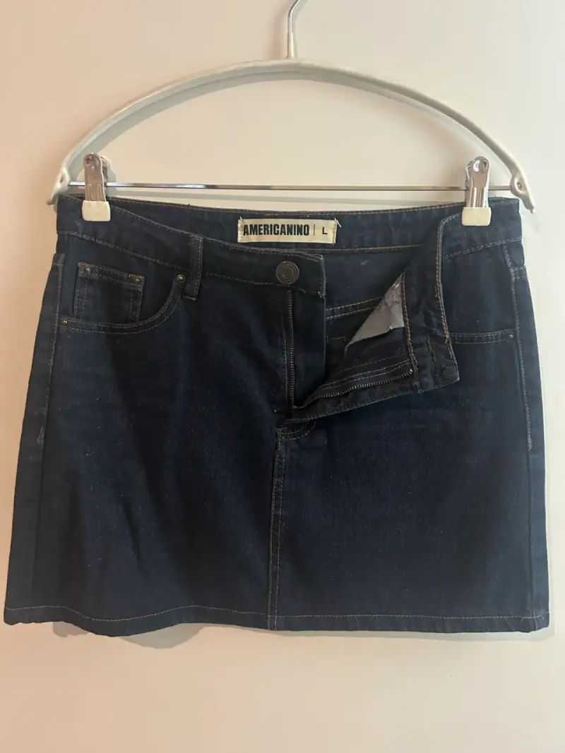 Falda de mezclilla azul Americano talla L - 1