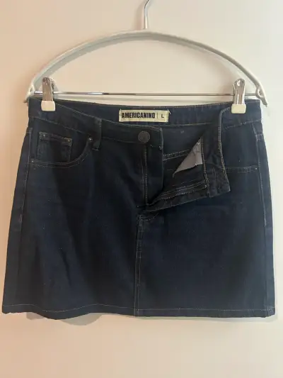 Falda de mezclilla azul Americano talla L - miniatura 1