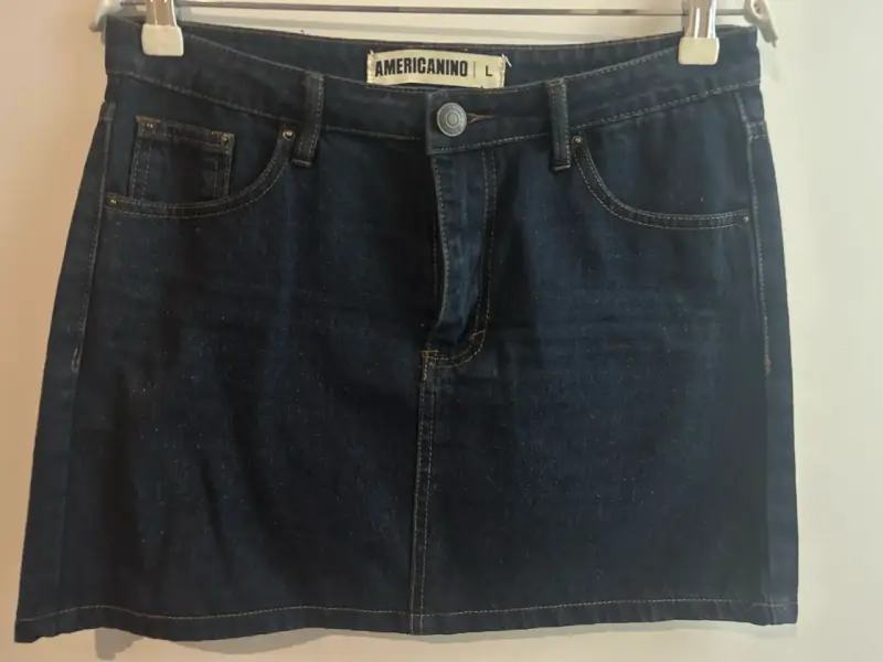 Falda de mezclilla azul Americano talla L - 2