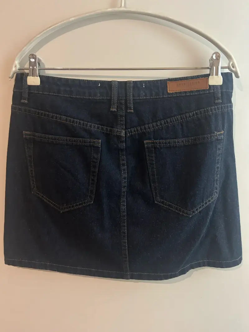 Falda de mezclilla azul Americano talla L - 3