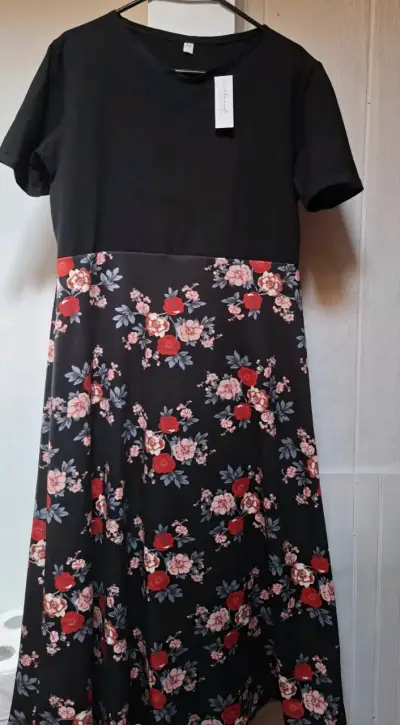Vestido azul de manga corta elegante - miniatura 6