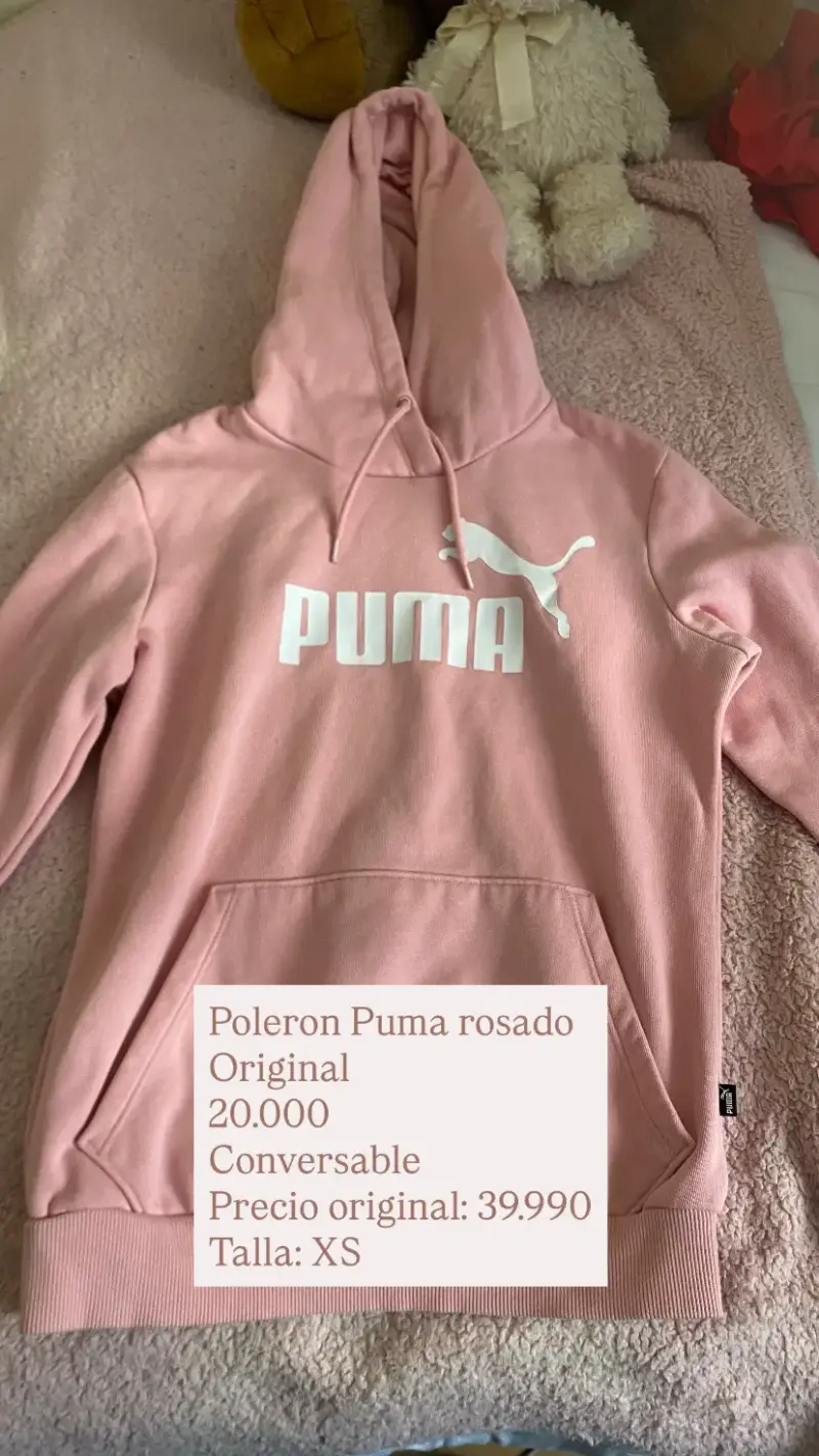 Polerón Puma rosado original talla XS - 1