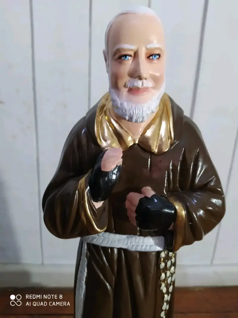 Figura Religiosa Padre Pio Grande 44 Cm - 2