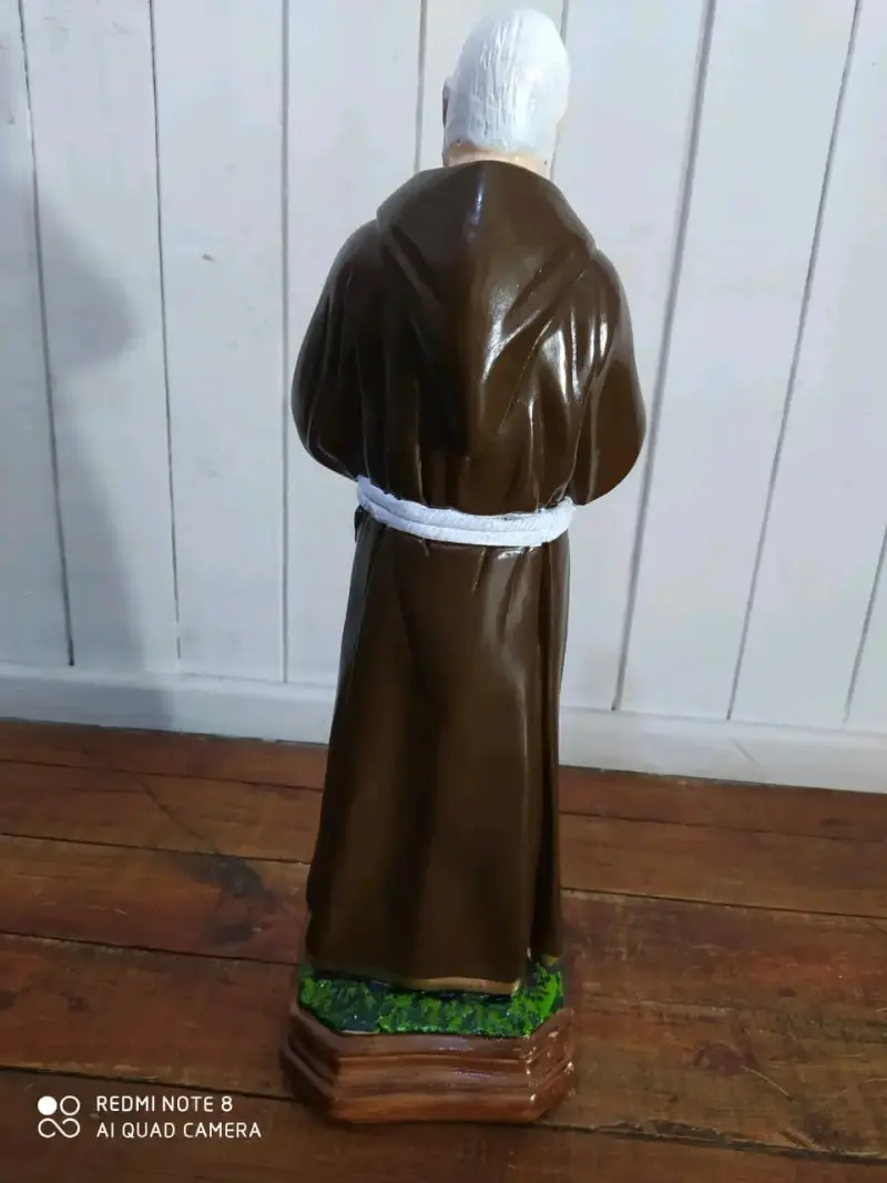 Figura Religiosa Padre Pio Grande 44 Cm - 4