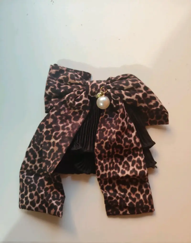 Set de pinches para el cabello con encaje y estampado animal - 3