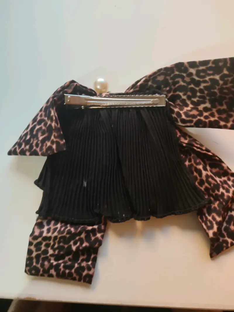 Set de pinches para el cabello con encaje y estampado animal - 4