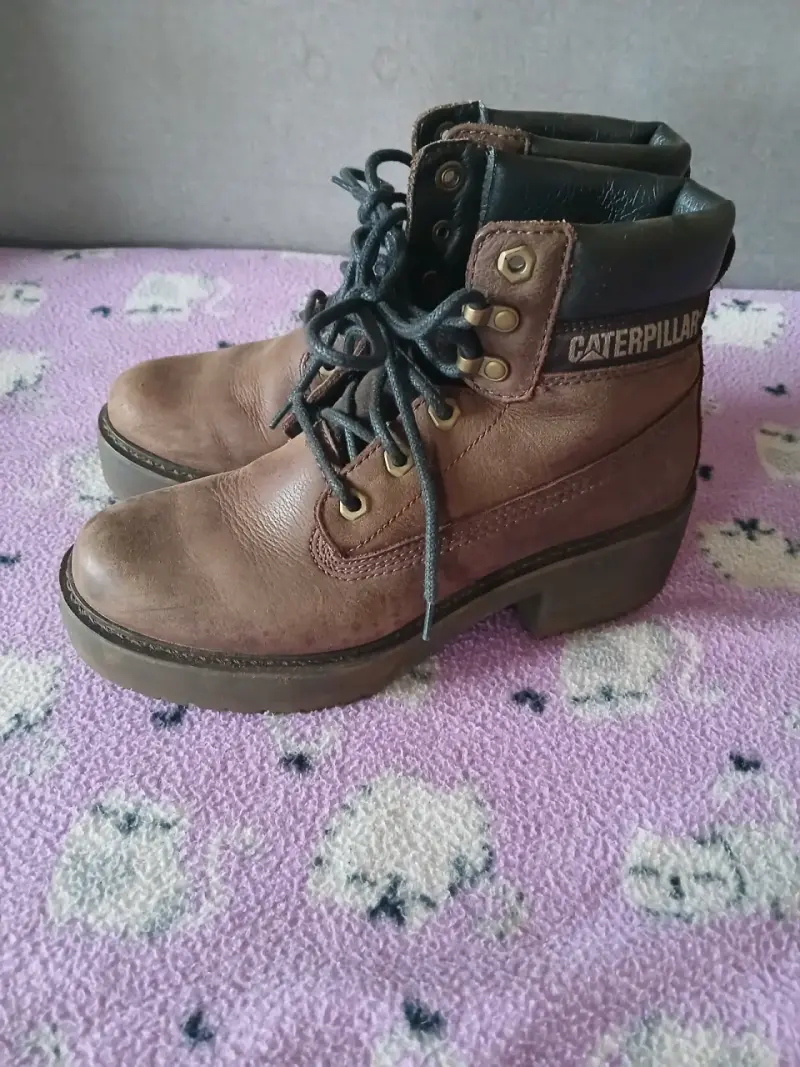 Botas Caterpillar de cuero marrón para mujer - 3