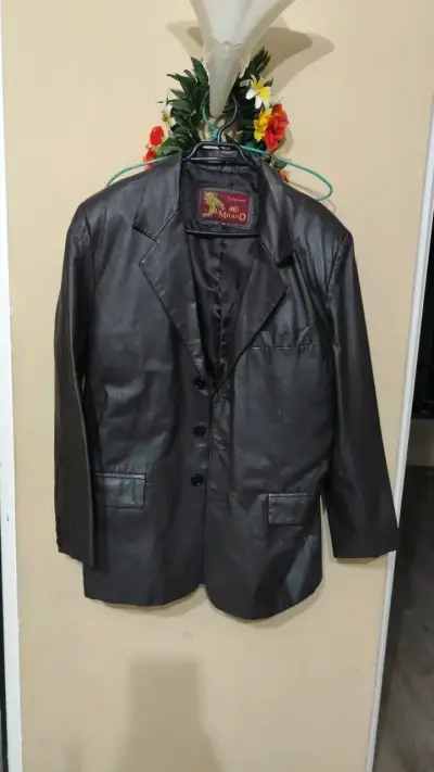 Chaqueta de cuero negra Mill Milano - miniatura 1