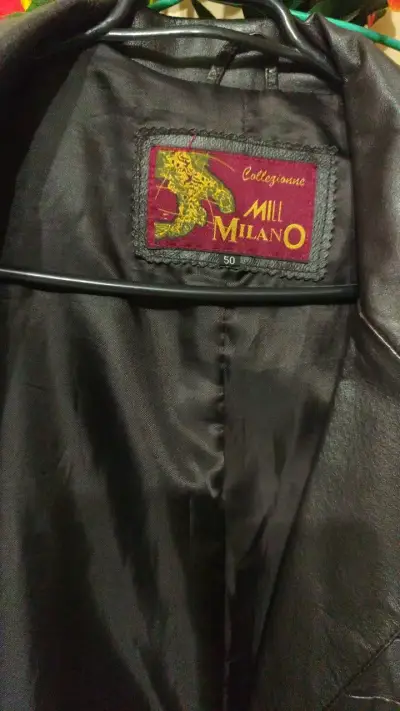 Chaqueta de cuero negra Mill Milano - miniatura 2