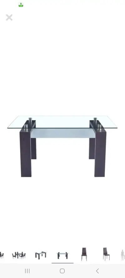 Mesa de Comedor Vidrio Templado y Madera Moderna - miniatura 3