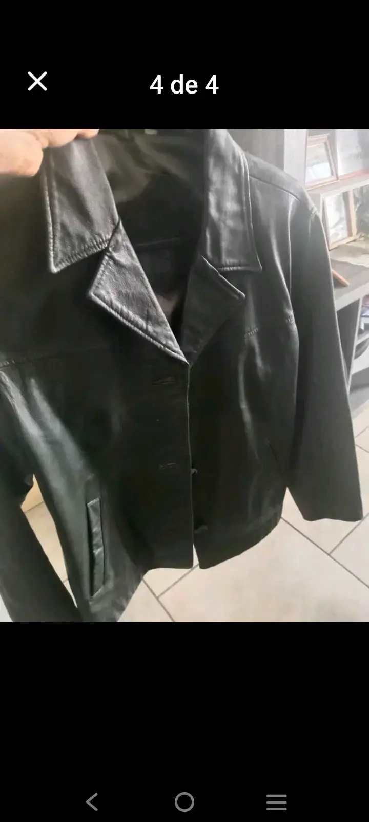 Chaqueta de cuero negra para mujer - 4