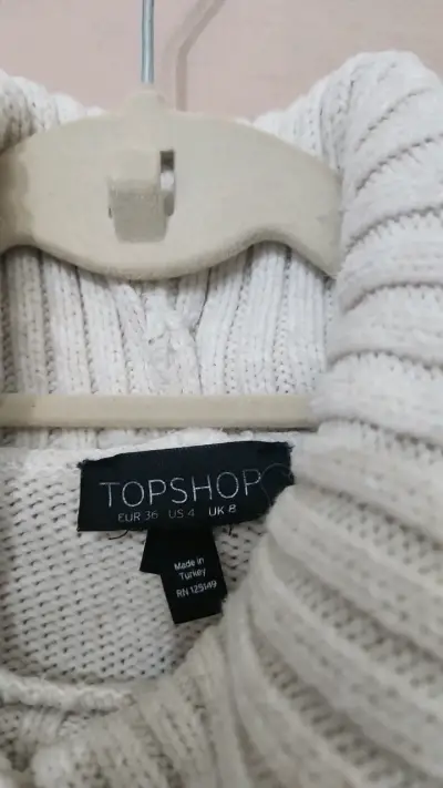Suéter de cuello alto blanco Topshop - miniatura 2