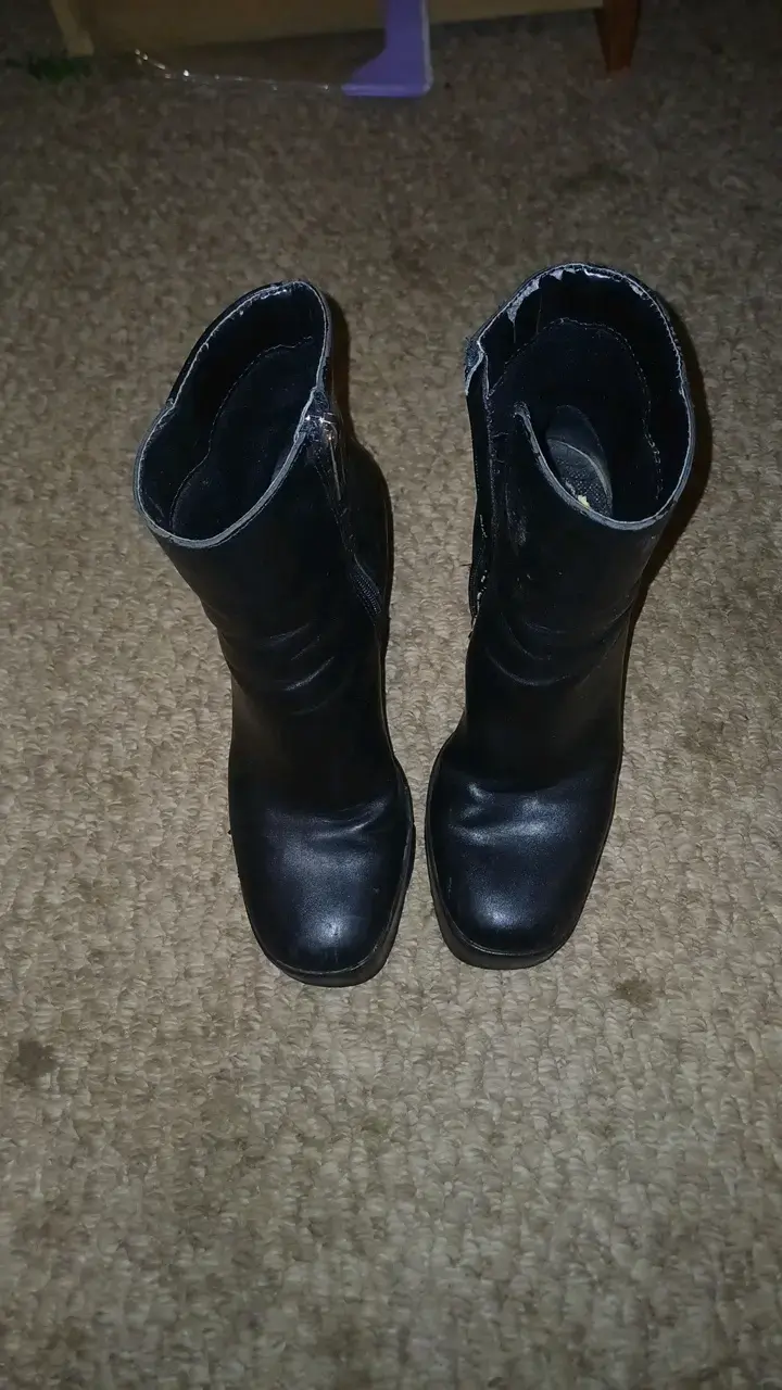 Botines de cuero negro con plataforma talla 36 - 4