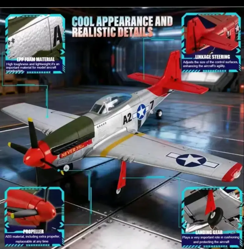 Avión RC P51D Mustang 5CH con Motor Brushless - 4