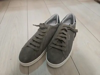 Zapatillas Geox de gamuza gris para hombre - miniatura 1