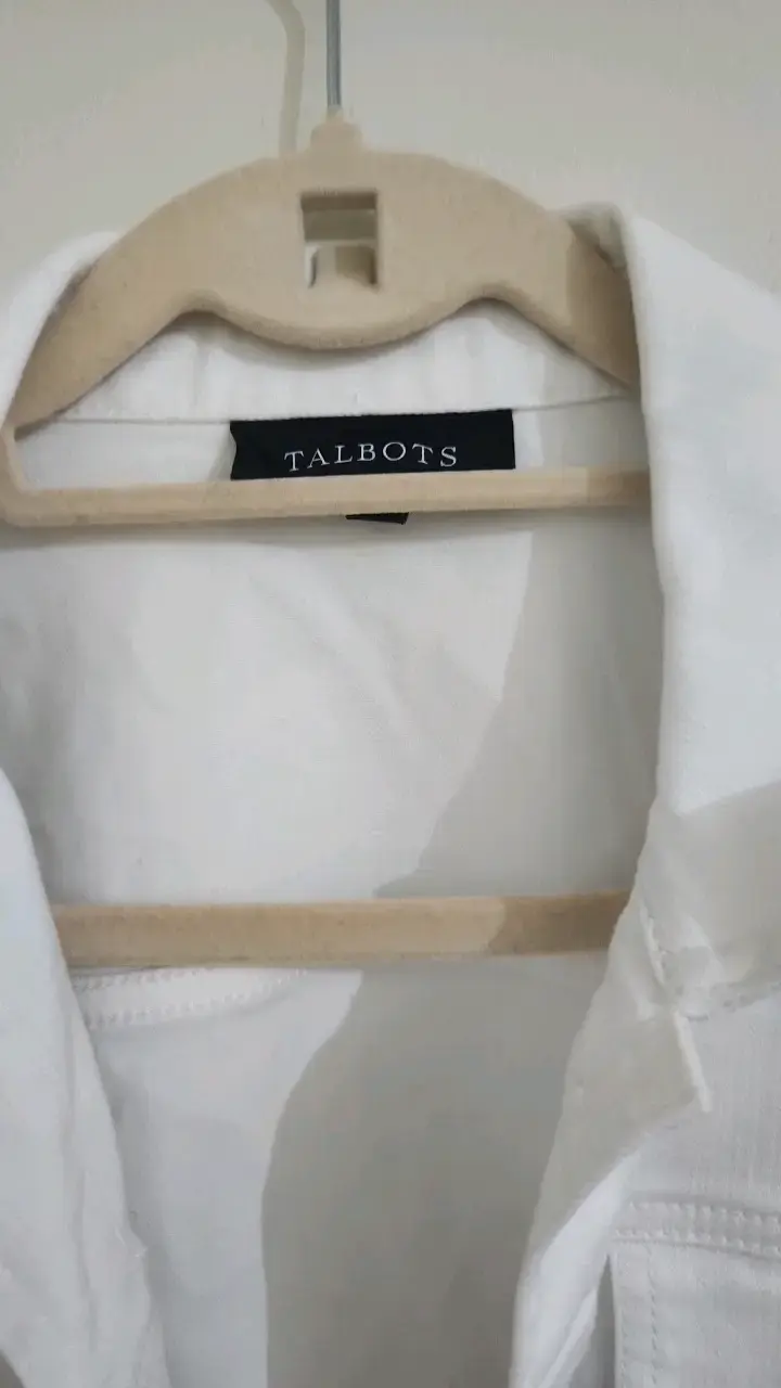 Chaqueta de mezclilla blanca Talbots para mujer - 2