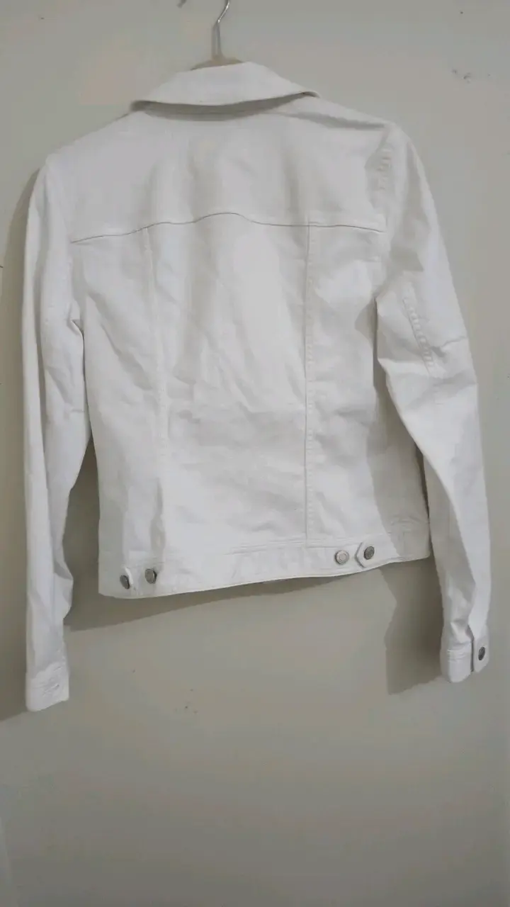 Chaqueta de mezclilla blanca Talbots para mujer - 4