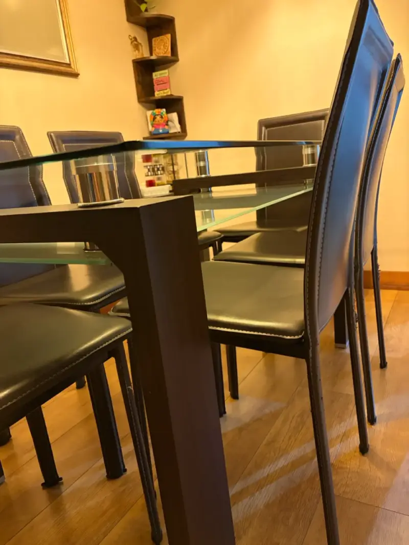 Mesa de comedor de vidrio 150x90 cm + 6 sillas - 3