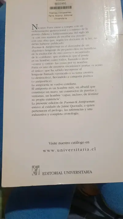Libro Poemas & Antipoemas de Nicanor Parra - miniatura 2