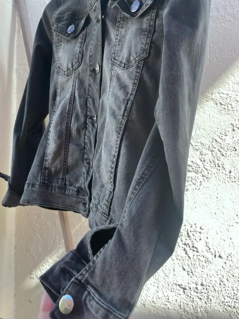 Chaqueta de mezclilla negra Ellus para mujer - 2
