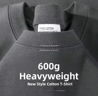 Polera Algodón Pesado 600g gris Oversize Unisex - miniatura 1