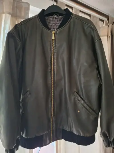 Chaqueta bomber de cuero Cova negra - miniatura 1