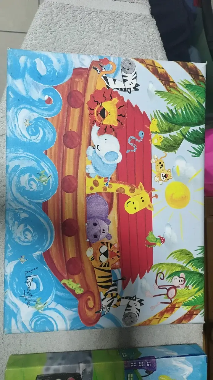 Cuadro Infantil de Animales en el Arca
