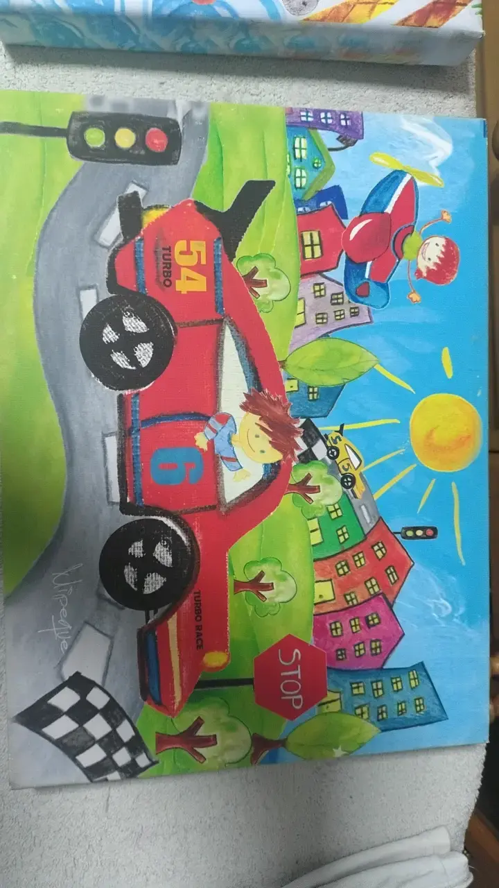 Cuadro Infantil de Carreras Colorido